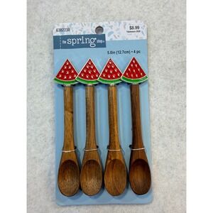 The Spring Shop Watermelon Wood Spoon Set 4pc Summer Tableware 6382238 HL9208319